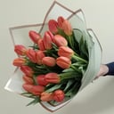 Букет из рыжих пионовидных тюльпанов