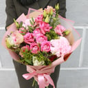 Букет «Дивный вечер» из эустом и роз