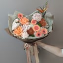 Авторский Букет Рассвет из гвоздик и гербер