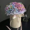 Шляпная коробка с цветами «Созвездие» из гипсофил