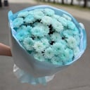 Монобукет из 9 голубых хризантем