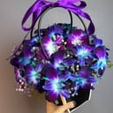 Коробка с цветами «Сумочка орхидей» из гипсофил