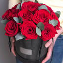 Шляпная коробка с цветами «О любви!» из роз