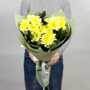 Букет «Энергичный всплеск» из хризантем