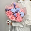 Букет «Нежно-сиреневый комплимент с диантусами»