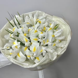 Белые ночи букет из белых ирисов