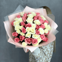 Букет «51 нежно - розовая роза»