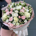 Букет "Крем-Брюле" из роз и эустом