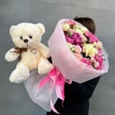 Подарочный набор «Комбо девчачий микс с игрушкой» из роз