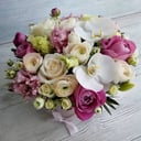 Коробка с цветами «Экзотика» из роз и экзотических цветов