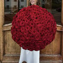 Букет «201 Роза красная (80 см) под ленту»