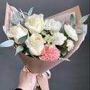 Букет комплимент из роз и хризантем