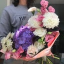 Букет Лето в разгаре из экзотических цветов и эустом