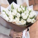 Букет «Белое облако» из тюльпанов