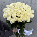 Букет «51 белая роза в ленте»