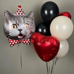 Набор шаров с котом Happy Birthday