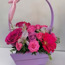 Коробка с цветами «Розовый неон»