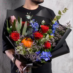 Мужской букет осенний из роз
