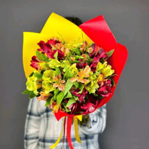 Букет «11 пестрых альстромерий»