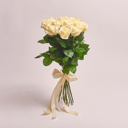 Букет «Охапка 15 белых роз под ленту»