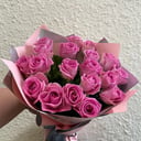 Букет «19 Розовых роз Аква»