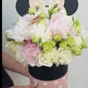 Композиция «Мини маус» из пионов и эустом