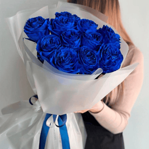 Букет «11 синих роз»