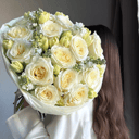 Букет «Крем брюле» из тюльпанов и роз