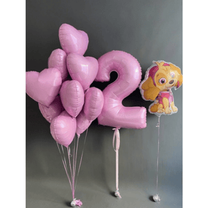 Набор шаров с гелием 363 -с цифрой 2