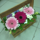 Трио из хризантем и эустом