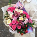 Букет «Шик» из роз и альстромерий