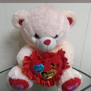 Мягкая игрушка "Белый мишка с сердцем"