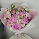 Букет «Утренняя симфония» из пионов и эустом