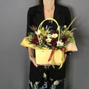 Композиция "Тропикана" из хризантем и орхидей