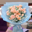 Букет «Гамма сезона» из роз и гипсофил