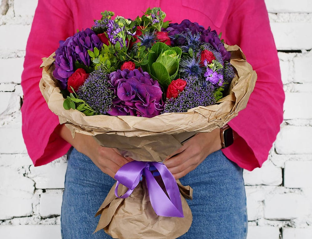 Букет «Флорида» из роз и экзотических цветов