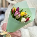 Букет из 9ти тюльпанов микс