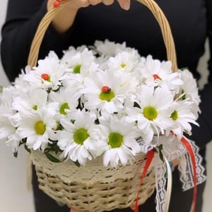 Корзина ромашек из хризантем