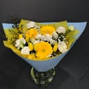 Букет «Солнце в небе» из тюльпанов и гербер