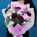 Букет Лизиантуса, Диантуса и Хлопка