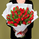 ПРЕДЗАКАЗ НА 8 МАРТА Букет 35 тюльпанов в упаковке