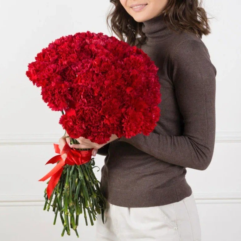 Букет «Красная гвоздика 51 шт»