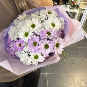 Букет «Лавандовое настроение» из хризантем