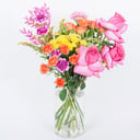 Букет «Солнечный берег» из роз и гвоздик