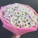 Букет из хризантем и хлопка