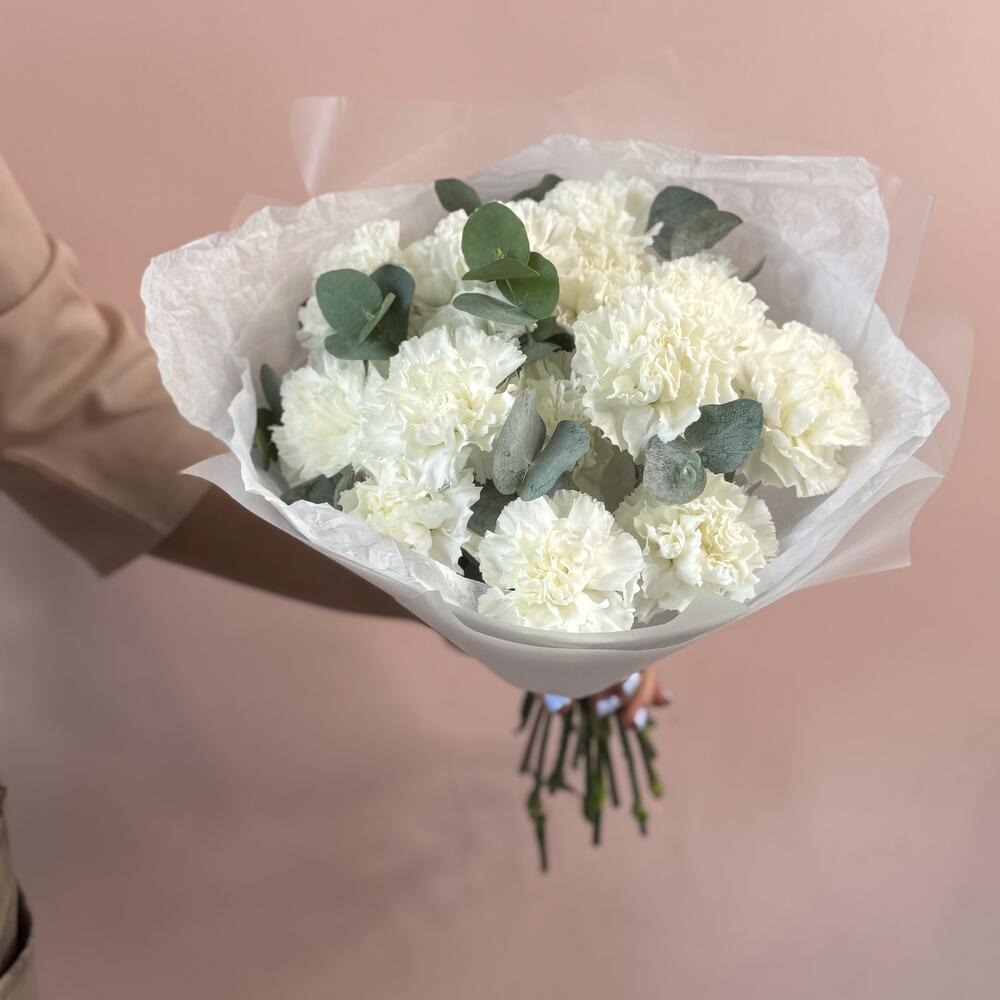 Букет Диантус с эвкалиптом