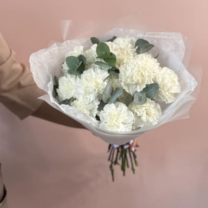 Букет Диантус с эвкалиптом