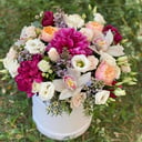 Летняя композиция из эустом и роз