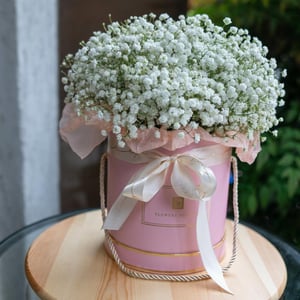 Шляпная коробка с гипсофилой