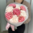 Цветочный букет из диантусов из гвоздик